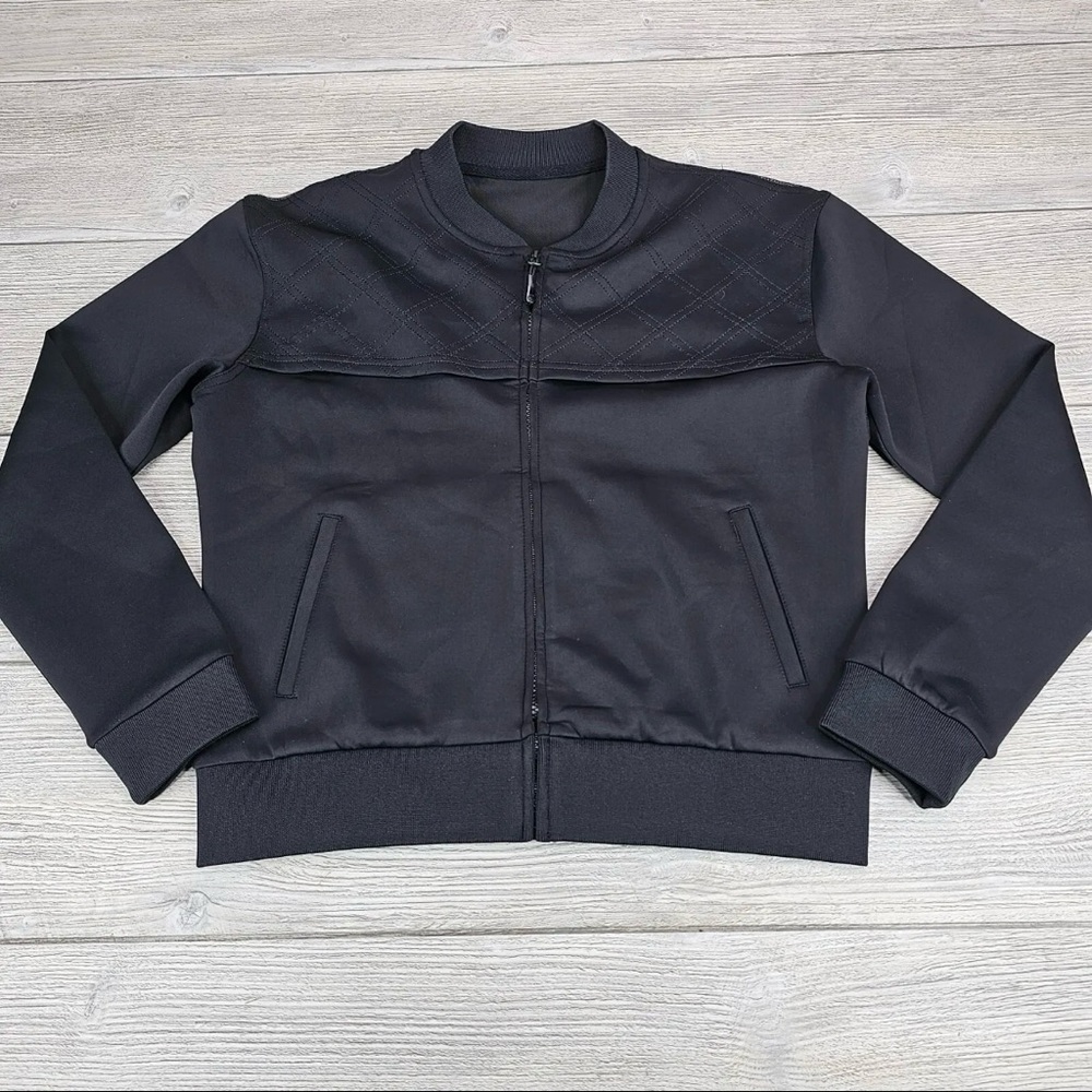 Zyia Active Bomber Jacket Women's Size Medium Black Full Zip Sweatshirt
